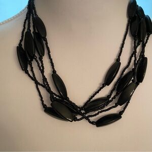 Elegant Black Beaded Necklace perfect workwear